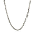 Sterling Silver Rhodium Plated Round Box Chain (3.00 mm) by Avera Group