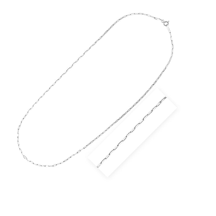 Sterling Silver Rhodium Plated Paperclip Chain (1.80 mm) by Avera Group