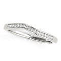 14k White Gold Modern Curved Design Diamond Wedding Band (1/10 cttw) by Bids.com