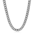 5.5mm 14k White Gold Miami Cuban Semi Solid Chain by Avera Group