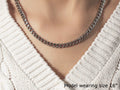 5.5mm 14k White Gold Miami Cuban Semi Solid Chain by Avera Group