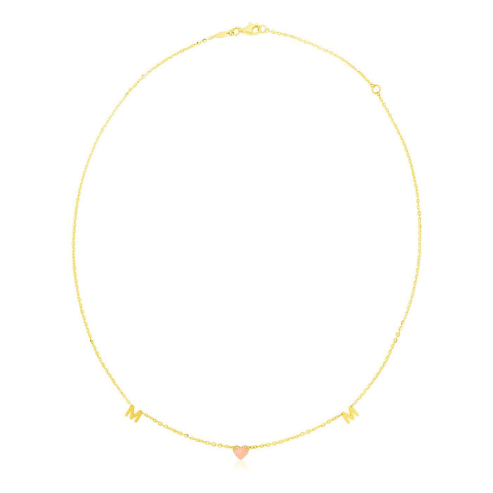 14k Yellow and Rose Gold Mom Necklace by Avera Group