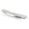 14k White Gold Pave Setting Style Curved Wedding Band (1/10 cttw) by Bids.com