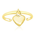 14k Yellow Gold Cuff Puffed Heart Toe Ring by Avera Group