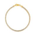 Round Pave Franco Chain Bracelet in 14k Yellow Gold (3.1 mm) by Avera Group