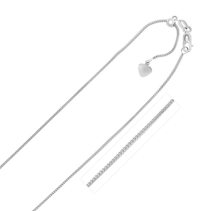 14k White Gold Adjustable Franco Chain (1.00 mm) by Avera Group