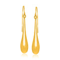 14k Yellow Gold Long Polished Teardrop Dangling Earrings by Avera Group