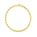 4.0mm 10k Yellow Gold Solid Diamond Cut Rope Bracelet by Bids.com