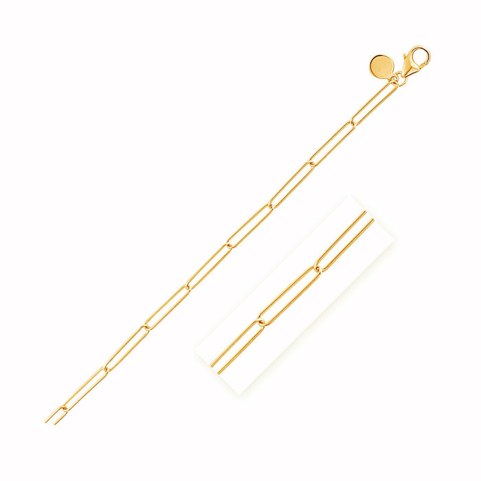 14k Yellow Gold Wire Paperclip Bracelet (2.7mm) by Avera Group
