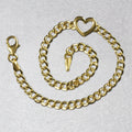 14k Yellow Gold 7 inch Curb Chain Bracelet with Heart by Avera Group