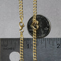 14k Yellow Gold 7 inch Curb Chain Bracelet with Heart by Avera Group