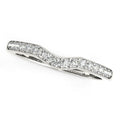 14k White Gold Curved Style Wedding Ring (1/4 cttw) by Bids.com
