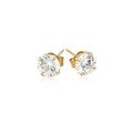 14k Yellow Gold Stud Earrings with White Hue Faceted Cubic Zirconia(5mm) by Avera Group