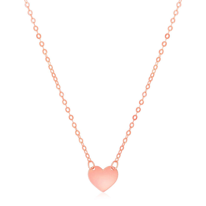14k Rose Gold Polished Mini Heart Necklace by Avera Group