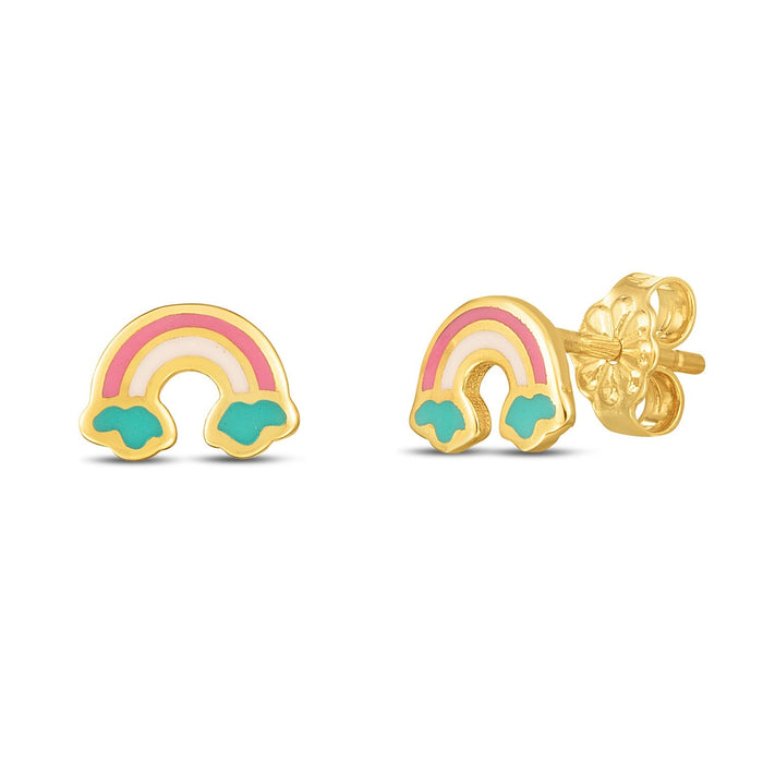 14k Yellow Gold Rainbow Studs by Avera Group