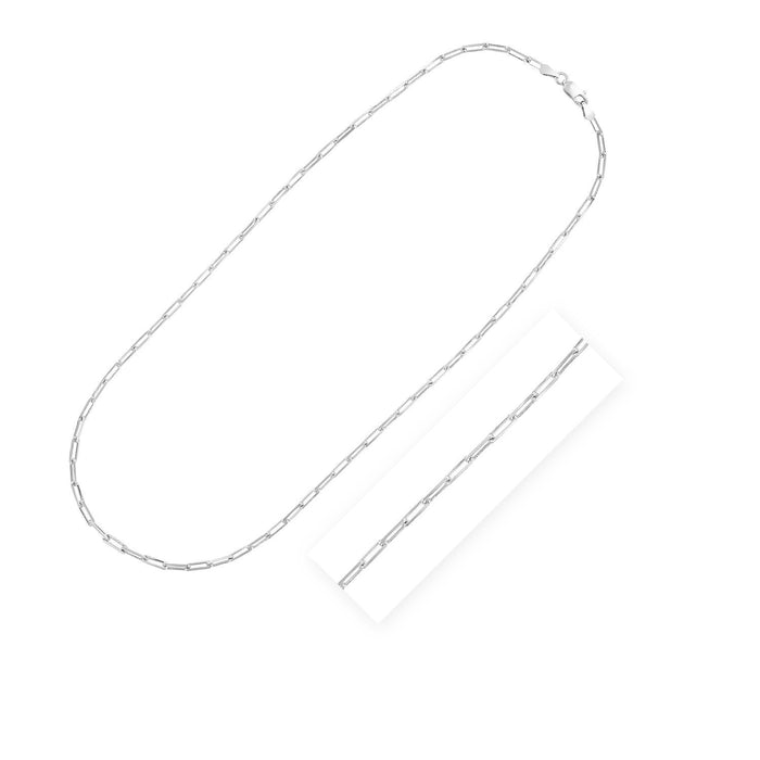 Sterling Silver Rhodium Plated Paperclip Chain (3.0 mm) by Avera Group