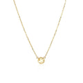 14k Yellow Gold 17 inch Necklace with Round White Topaz by Avera Group