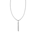 14k White Gold Bar Pendant with Diamonds by Avera Group