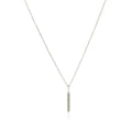 14k White Gold Bar Pendant with Diamonds by Avera Group