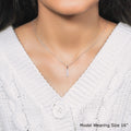 14k White Gold Bar Pendant with Diamonds by Avera Group