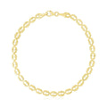 14k Yellow Gold High Polish Textured Puffed Oval Link Bracelet (3.8mm) by Avera Group