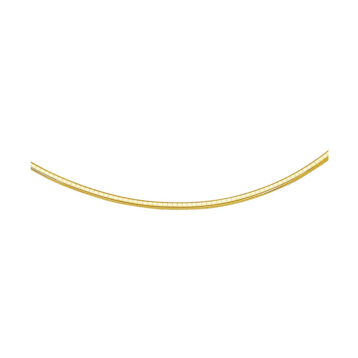 14k Yellow Gold Chain in a Classic Omega (3 mm) by Avera Group