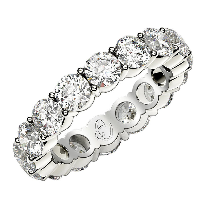 Round Cut Lab Grown Diamond Eternity Ring in 14k White Gold (4 cttw FG/VS2) by Avera Group