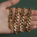 14k Two Tone Gold Pave Curb Chain (11.23 mm) by Avera Group