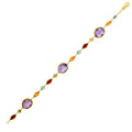14k Yellow Gold Bracelet with Multi-Colored Stones by Bids.com