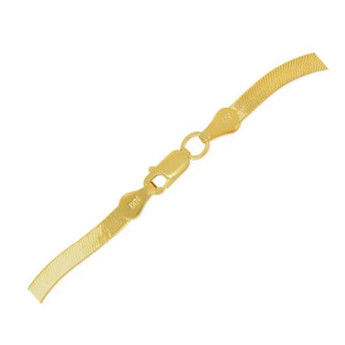 1.5mm 14k Yellow Gold Super Flex Herringbone Anklet by Avera Group