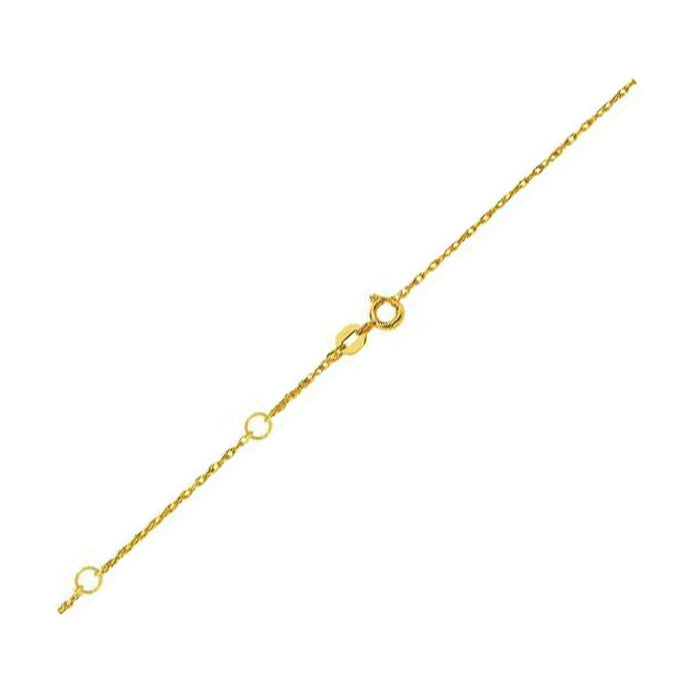 Double Extendable Rope Chain in 14k Yellow Gold (0.85 mm) by Avera Group