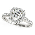 Square Shape Halo Diamond Engagement Ring in 14k White Gold (1 1/2 cttw) by Bids.com