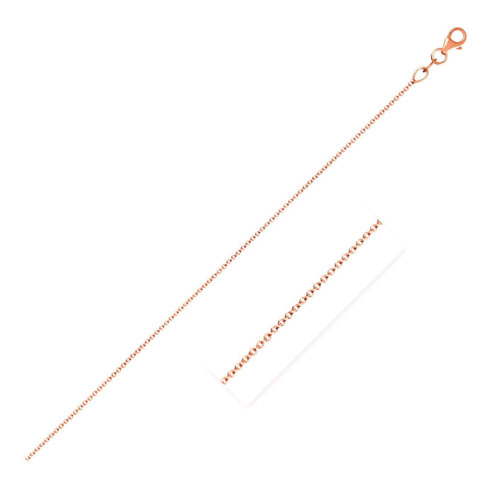 Double Extendable Cable Chain in 14k Rose Gold (1.00 mm) by Avera Group