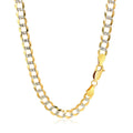14k Two Tone Gold Pave Curb Chain (5.70 mm) by Avera Group