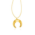14k Yellow Gold 17 inch Necklace with Domed Moon Motif Pendant by Bids.com