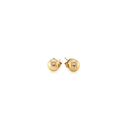 14k Yellow Gold Round Stud Earrings (5mm) by Avera Group