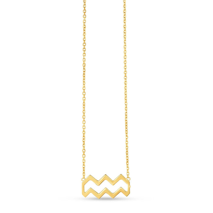 14K Yellow Gold Aquarius Necklace by Avera Group