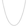 14k White Gold Round Cable Link Chain (1.30 mm) by Avera Group