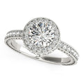 14k White Gold Milgrain Border Diamond Pave Engagement Ring (1 1/2 cttw) by Bids.com