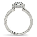 14k White Gold Milgrain Border Diamond Pave Engagement Ring (1 1/2 cttw) by Bids.com