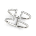 14k White Gold Modern Dual Band Style Diamond Ring (1/2 cttw) by Bids.com