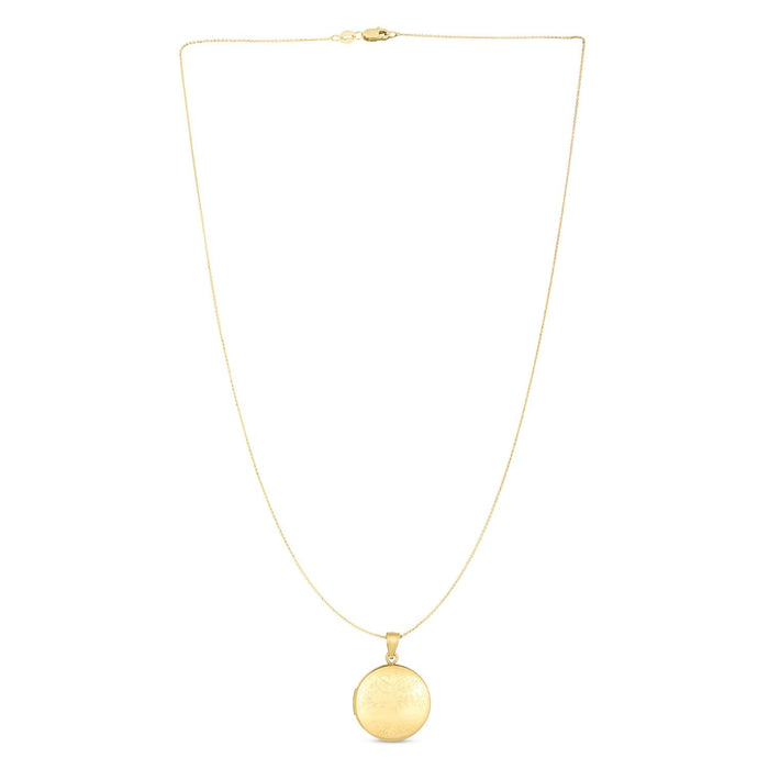 14k Yellow Gold Tree of Life Locket Necklace by Avera Group