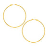 14k Yellow Gold Polished Large Round Hoop Earrings(2x60mm)