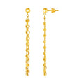 14k Yellow Gold Polished Drop Earrings by Avera Group