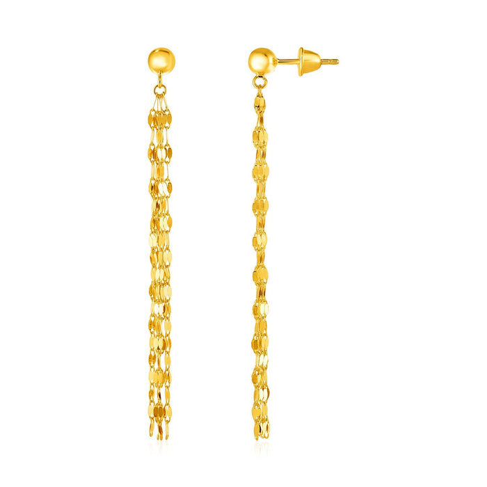 14k Yellow Gold Polished Drop Earrings by Avera Group