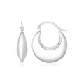 Sterling Silver Polished Puffed Hoop Earrings by Avera Group