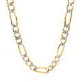 7.0mm 14K Yellow Gold Solid Pave Figaro Chain by Bids.com