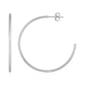 14k White Gold Polished Hoop Earrings by Avera Group