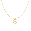 14k Yellow Gold with Peace Symbol Pendant by Avera Group