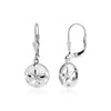 Sterling Silver Polished Sand Dollar Dangle Earrings